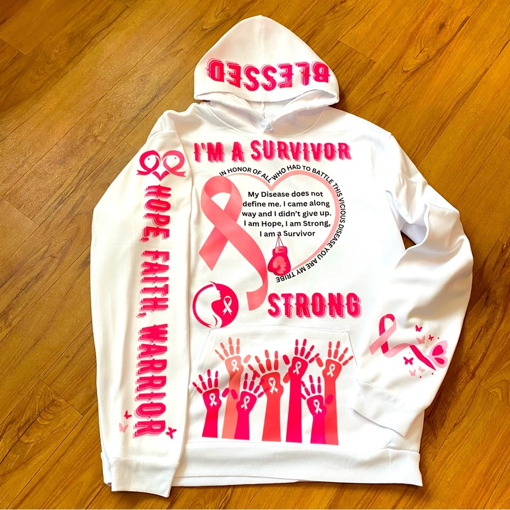 Breast Cancer Awareness Survivors Hoodie Customized Pink White Black